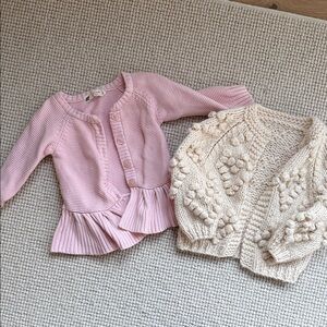 Pink and Cream Kids Sweater Set